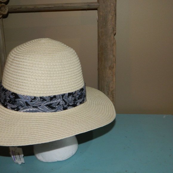 Nordstrom Straw Boho Panama Hat Size M/L - Picture 3 of 6